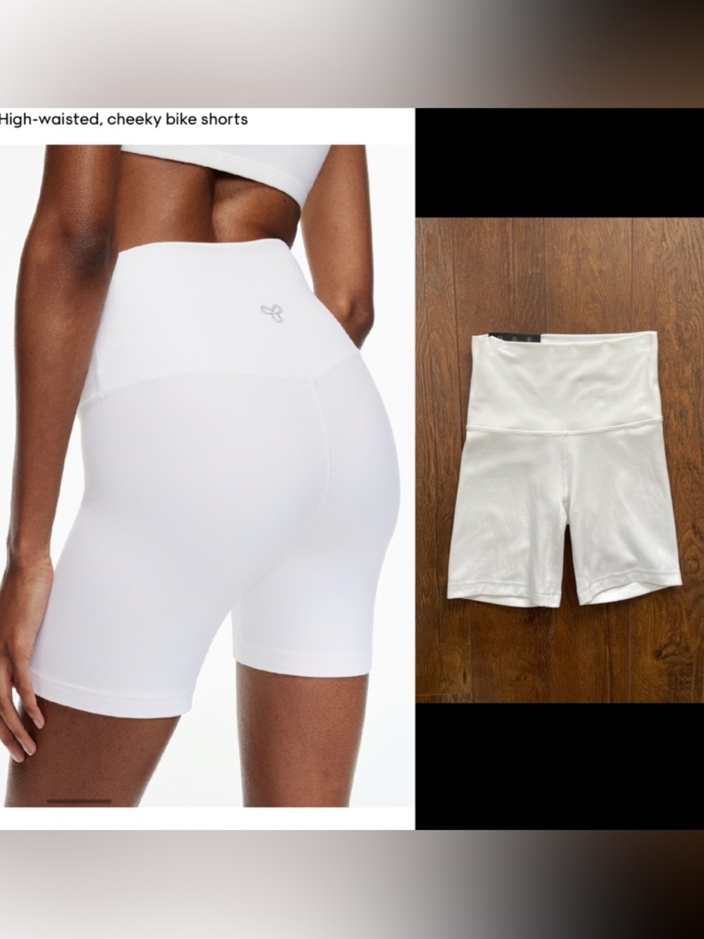 NWT Aritzia TNAButter Soft High Waist Cheeky Bike Shorts. White. XS